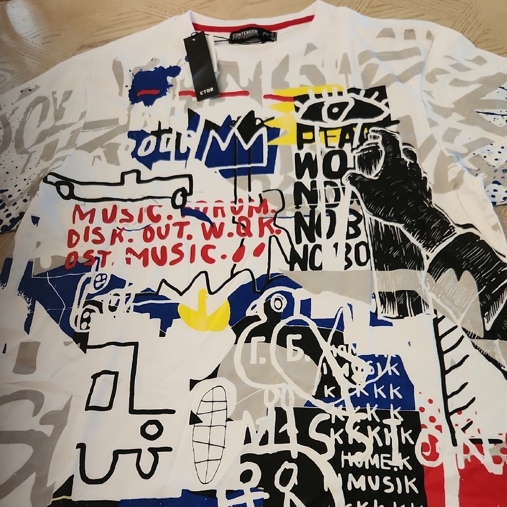 Contender Streetwear Abstract Graphic Short Sleeve Tee New